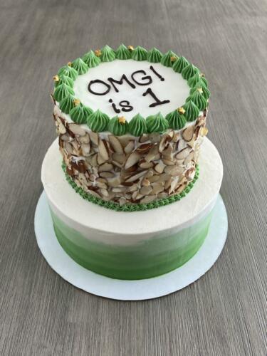 Green Ombre Two-Tier Cake